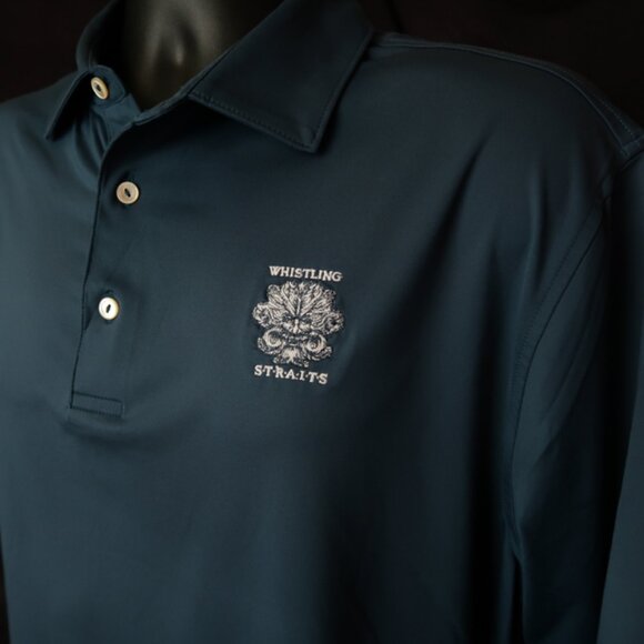 Whistling Straits Peter Millar Summer Comfort Teal Blue Polo (L) ⛳️ - Picture 2 of 7